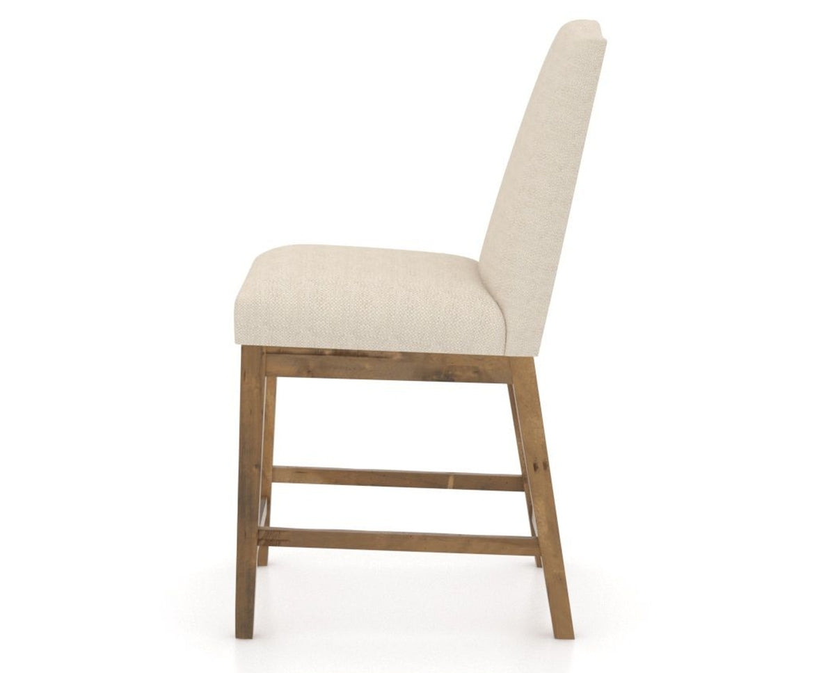 Canadel Champlain Upholstered Counter Stool 310A in 6K Sunbrella® and 03 Oak Washed, side view