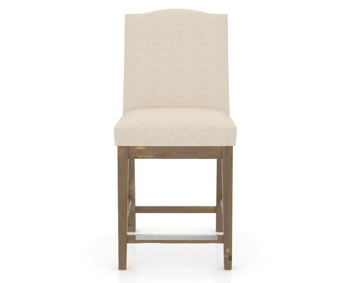 Canadel Champlain Upholstered Counter Stool 310A in 6K Sunbrella® and 25 Pecan Washed, front view