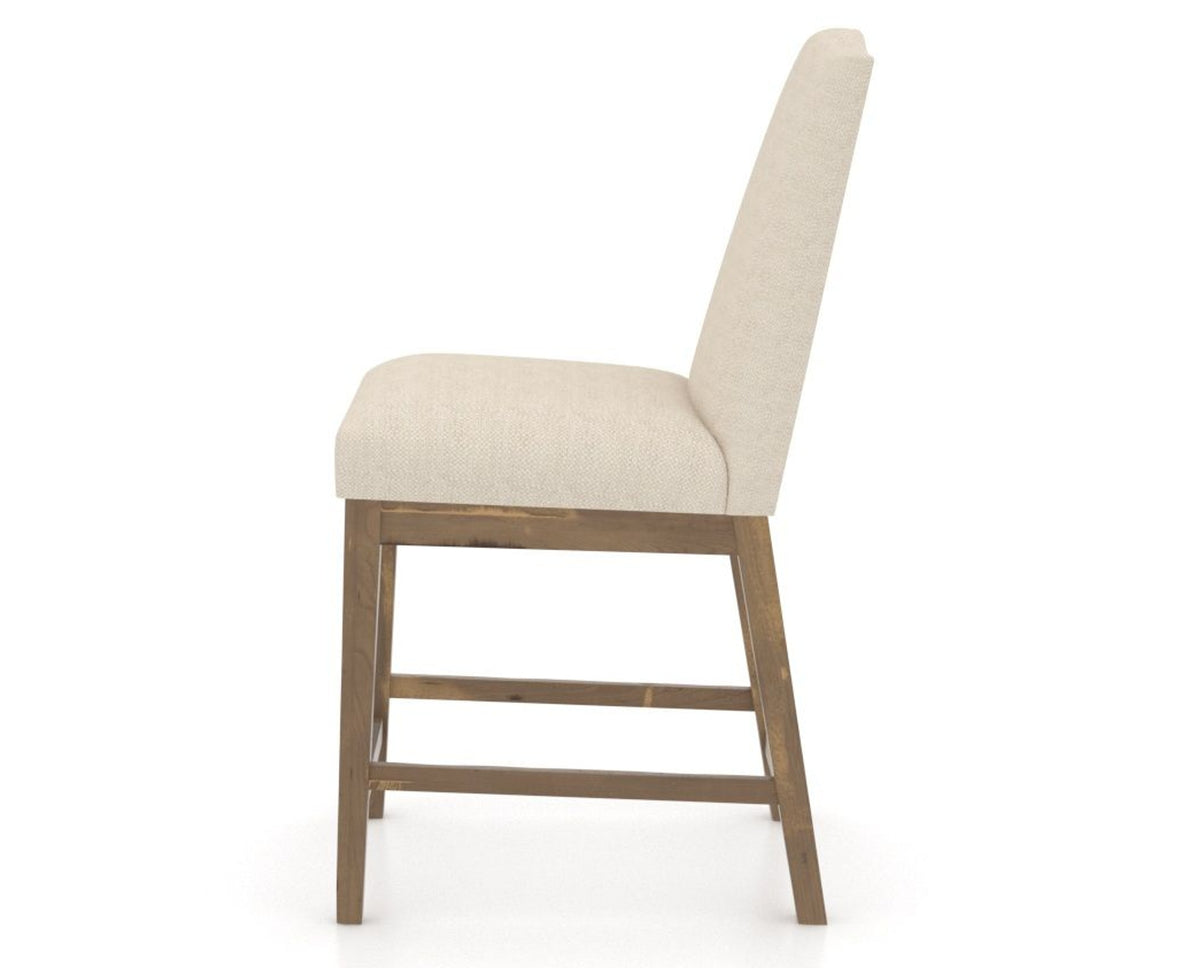 Canadel Champlain Upholstered Counter Stool 310A in 6K Sunbrella® and 25 Pecan Washed, side view