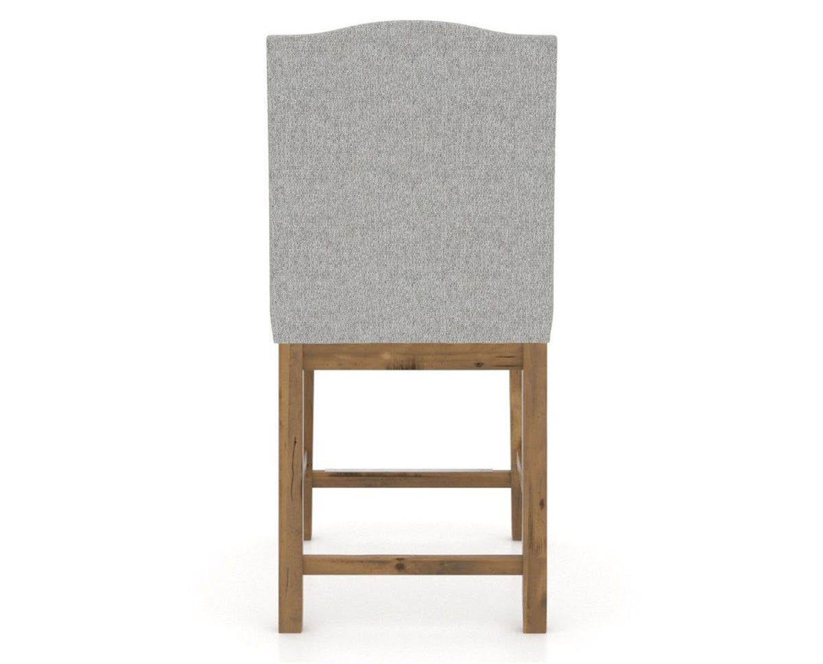 Canadel Champlain Upholstered Counter Stool 310A in 7C Fabric and 03 Oak Washed, back view
