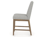 Canadel Champlain Upholstered Counter Stool 310A in 7C Fabric and 25 Pecan Washed, side view