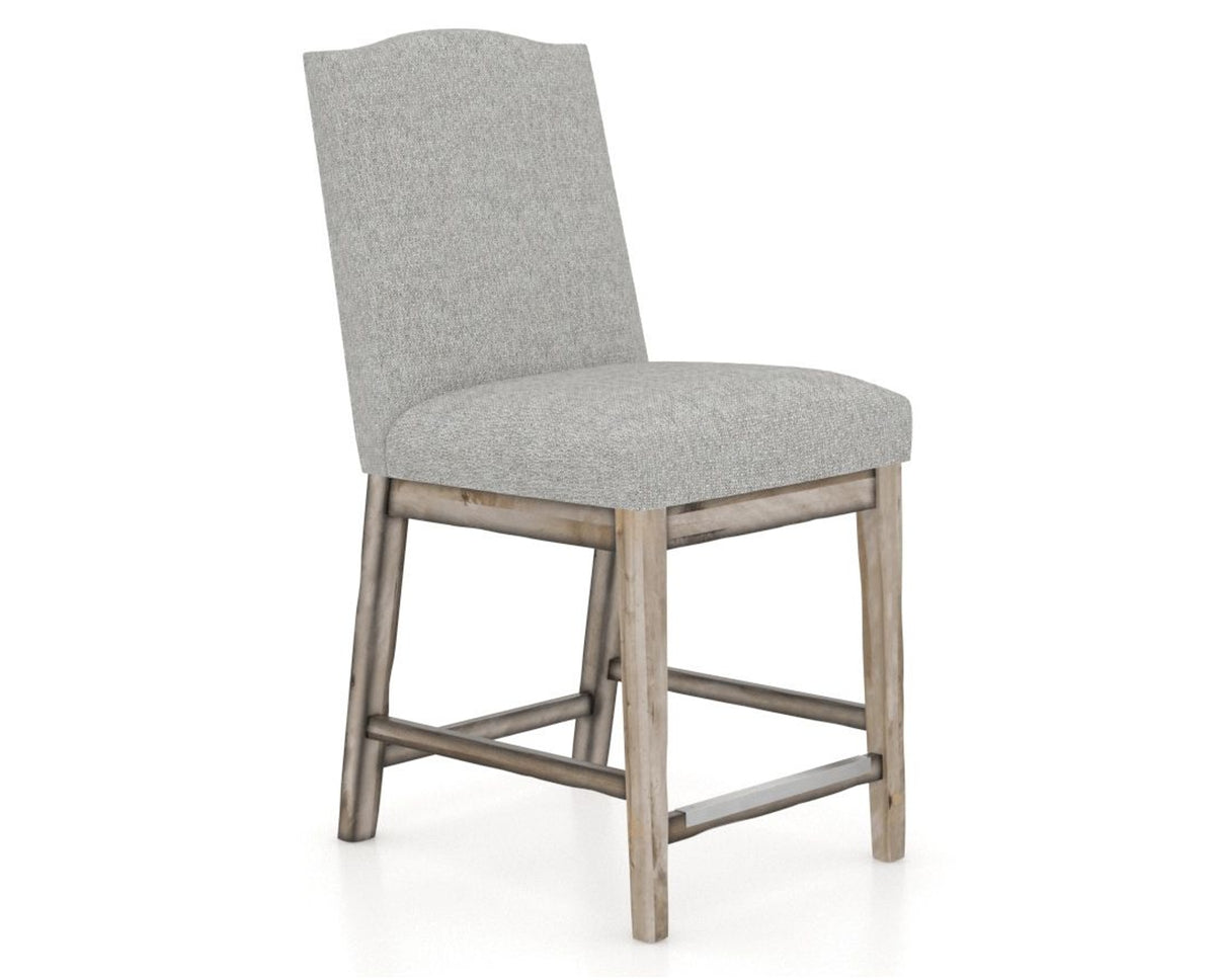 Canadel Champlain Upholstered Counter Stool 310A in 7C Fabric and 72 Heritage Nature, three-quarter view