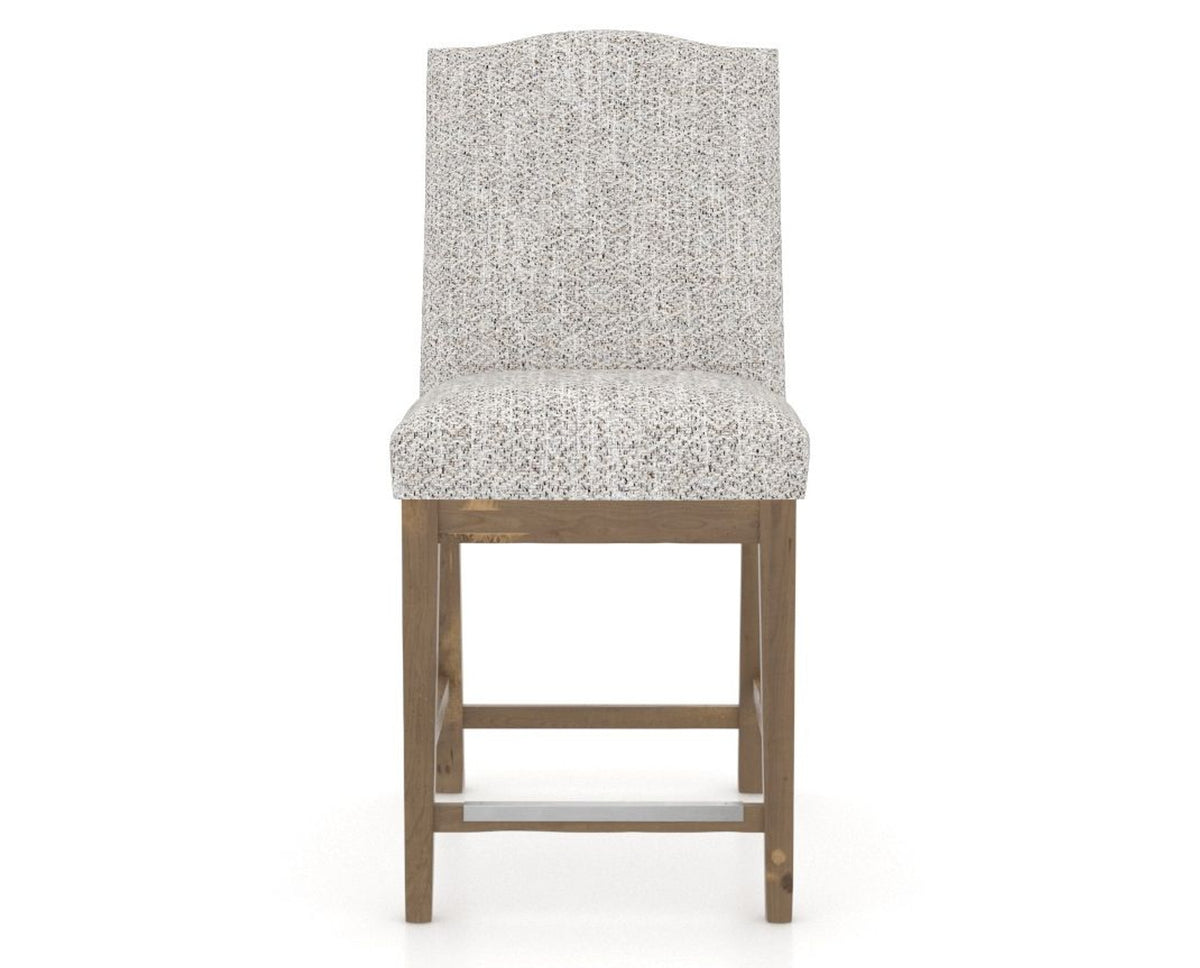 Canadel Champlain Upholstered Counter Stool 310A in FP Crypton® and 25 Pecan Washed, front view