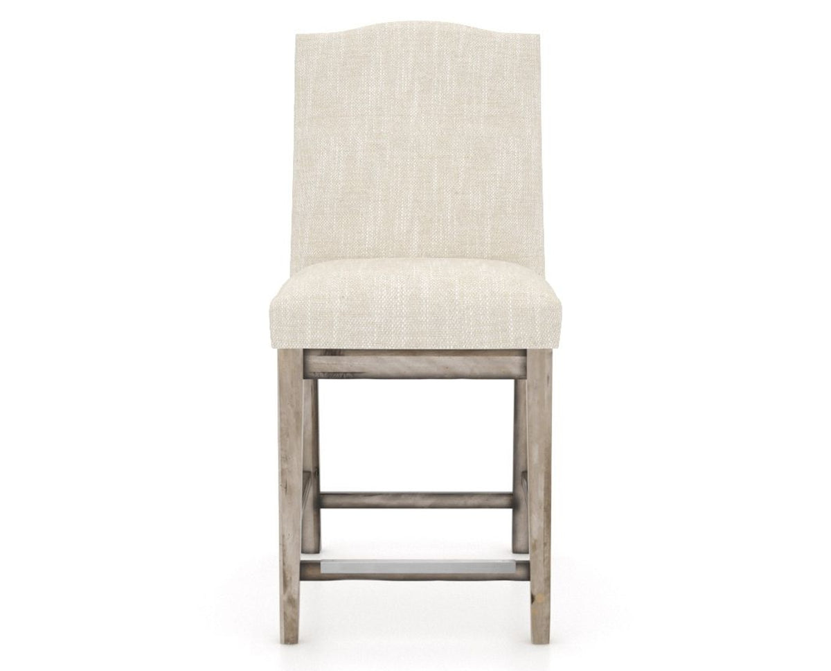 Canadel Champlain Upholstered Counter Stool 310A in FT InsideOut® and 72 Heritage Nature, front view