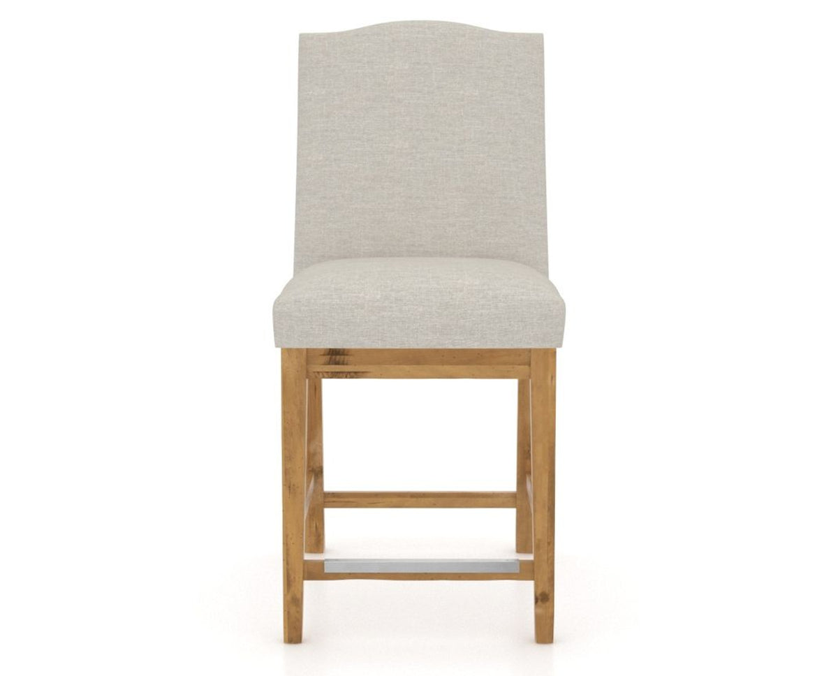 Canadel Champlain Upholstered Counter Stool 310A in TB Fabric and 01 Honey Washed, front view