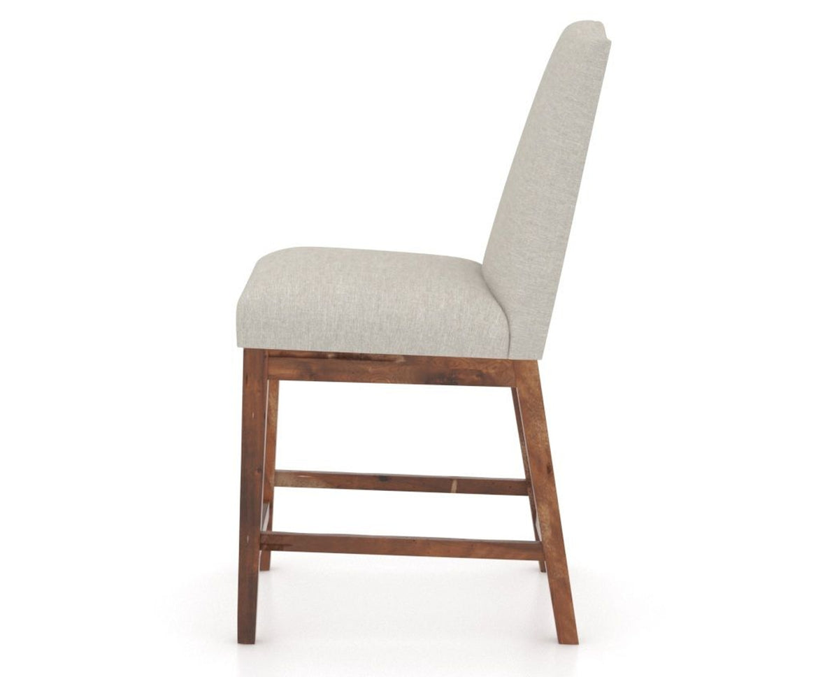 Canadel Champlain Upholstered Counter Stool 310A in TB Fabric and 33 Spice Washed, side view