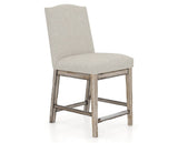 Canadel Champlain Upholstered Counter Stool 310A in TB Fabric and 72 Heritage Nature, three-quarter view