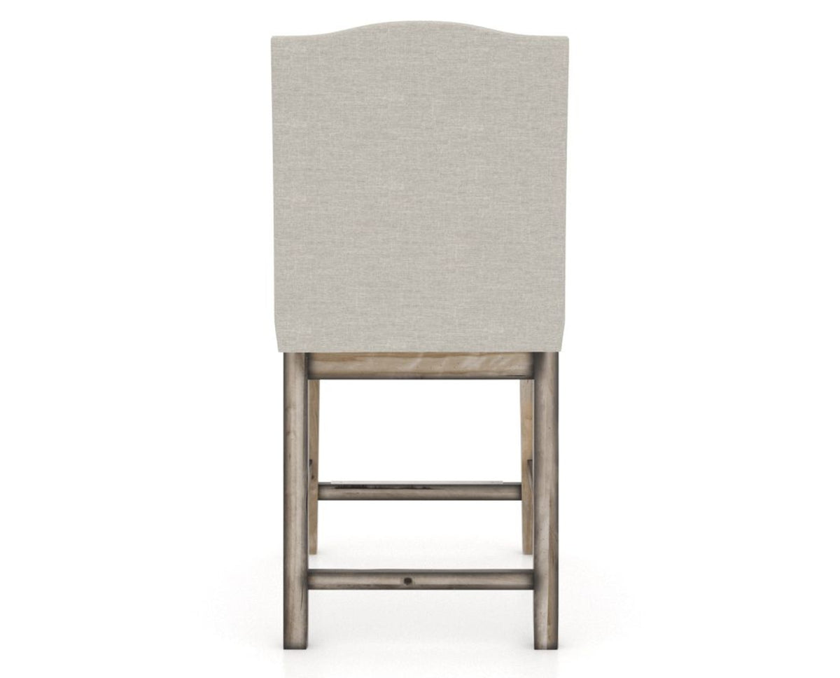 Canadel Champlain Upholstered Counter Stool 310A in TB Fabric and 72 Heritage Nature, back view