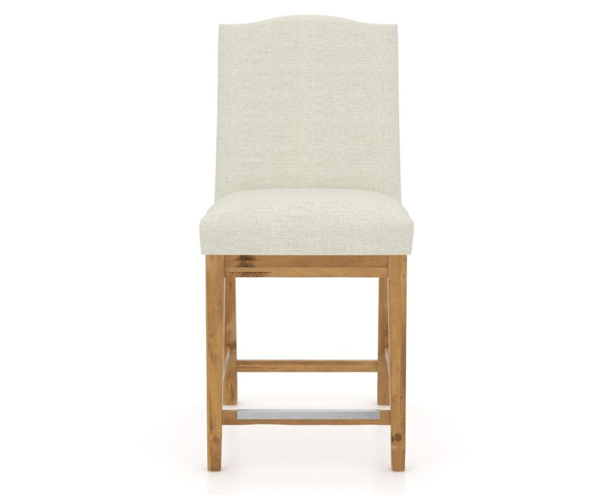 Canadel Champlain Upholstered Counter Stool 310A in TW Fabric and 01 Honey Washed, front view