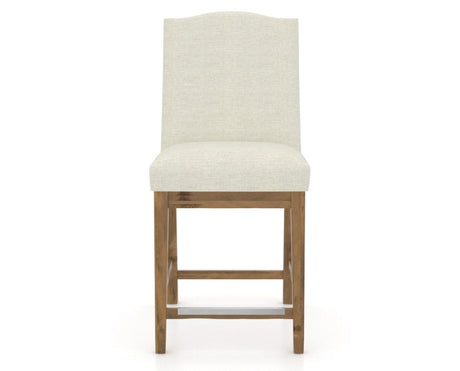 Canadel Champlain Upholstered Counter Stool 310A in Oak Washed & Fabric TW, front view