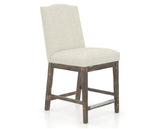 Canadel Champlain Upholstered Counter Stool 310A in TW Fabric and 08 Shadow, three-quarter view
