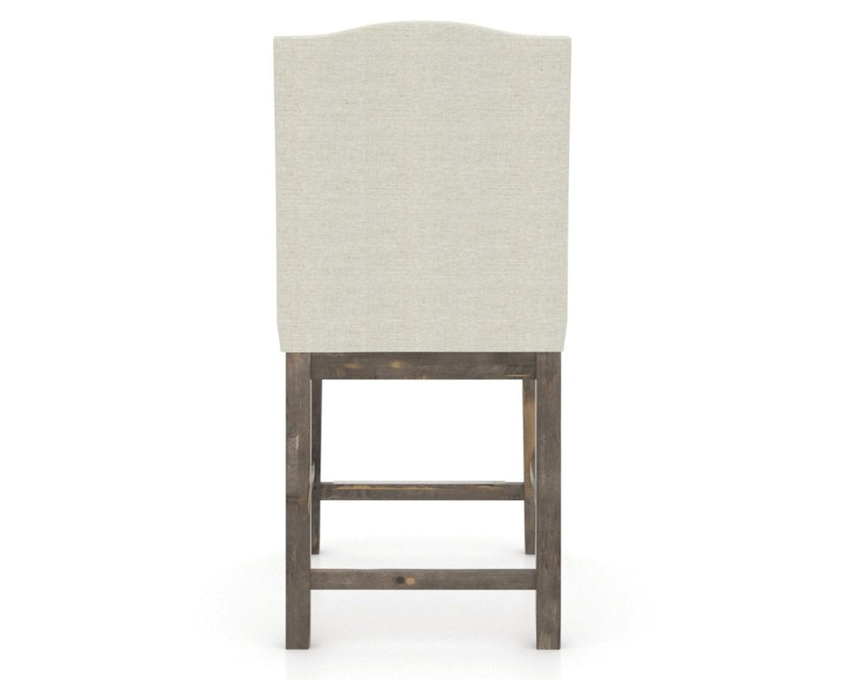 Canadel Champlain Upholstered Counter Stool 310A in TW Fabric and 08 Shadow, back view