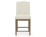 Canadel Champlain Upholstered Counter Stool 310A in TW Fabric and 25 Pecan Washed, front view