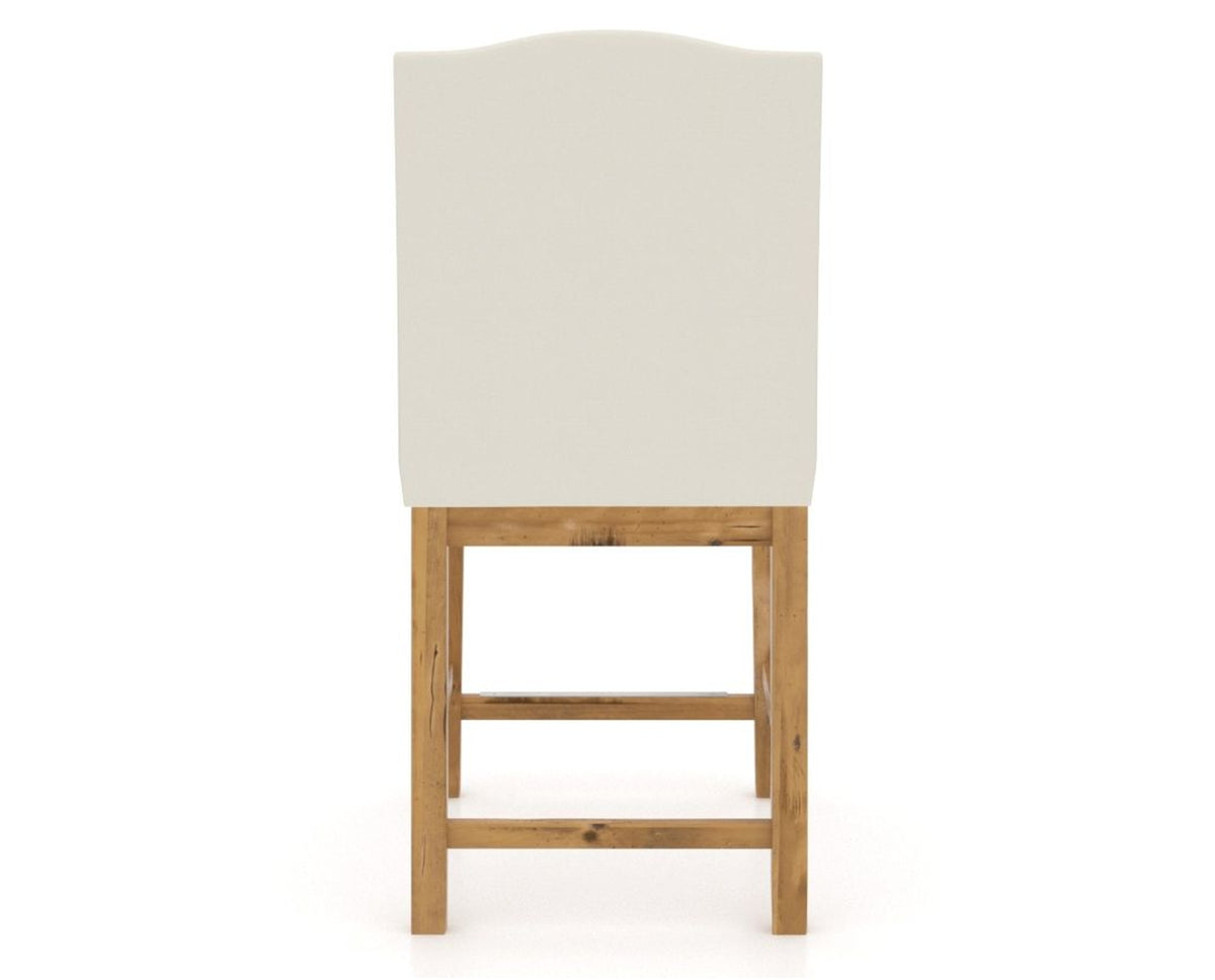 Canadel Champlain Upholstered Counter Stool 310A in YJ Faux Leather and 01 Honey Washed, back view