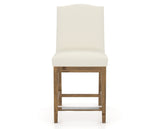 Canadel Champlain Upholstered Counter Stool 310A in YJ Faux Leather and 03 Oak Washed, front view