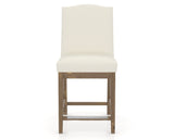 Canadel Champlain Upholstered Counter Stool 310A in YJ Faux Leather and 25 Pecan Washed, front view