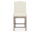 Canadel Champlain Upholstered Counter Stool 310A in YJ Faux Leather and 72 Heritage Nature, front view