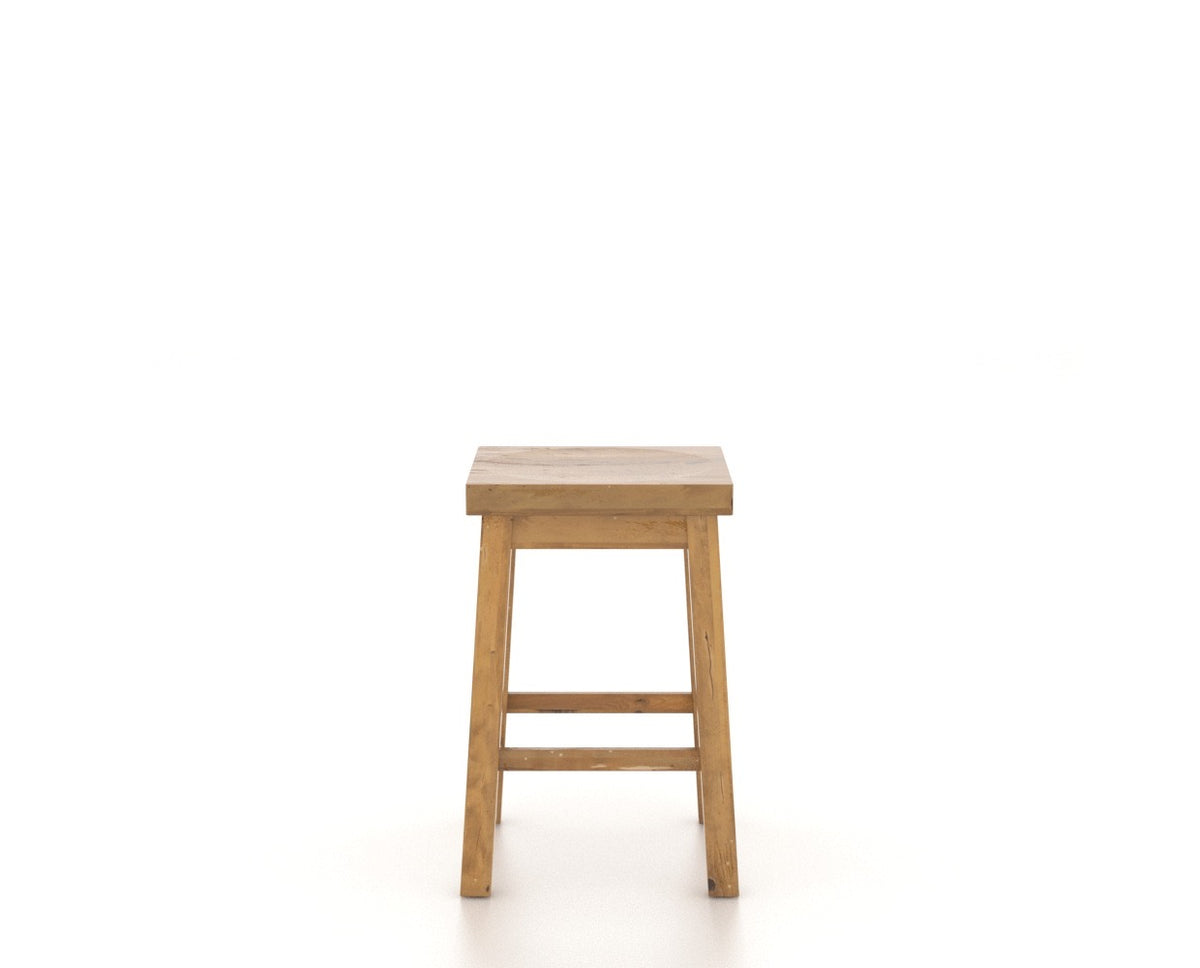 Canadel Champlain Block Stool in Honey Washed, side view
