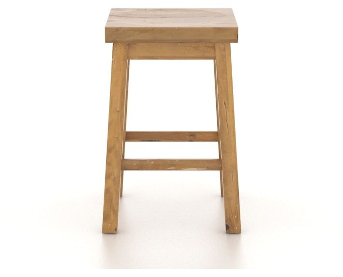Canadel Champlain Block Stool in Honey Washed, side view