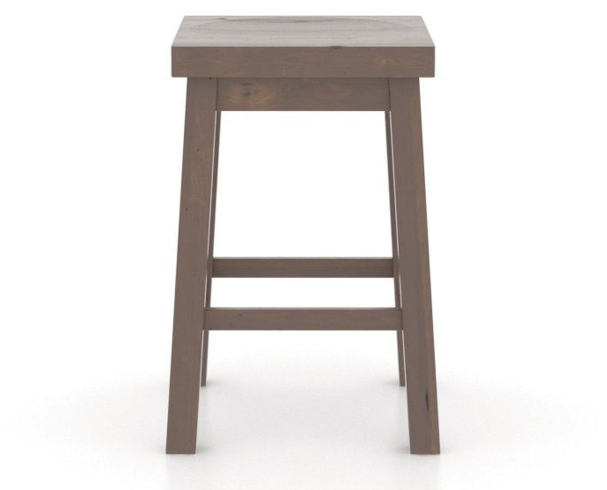 Canadel Loft Backless Counter Stool 5057 in 19 Cognac Washed, side view