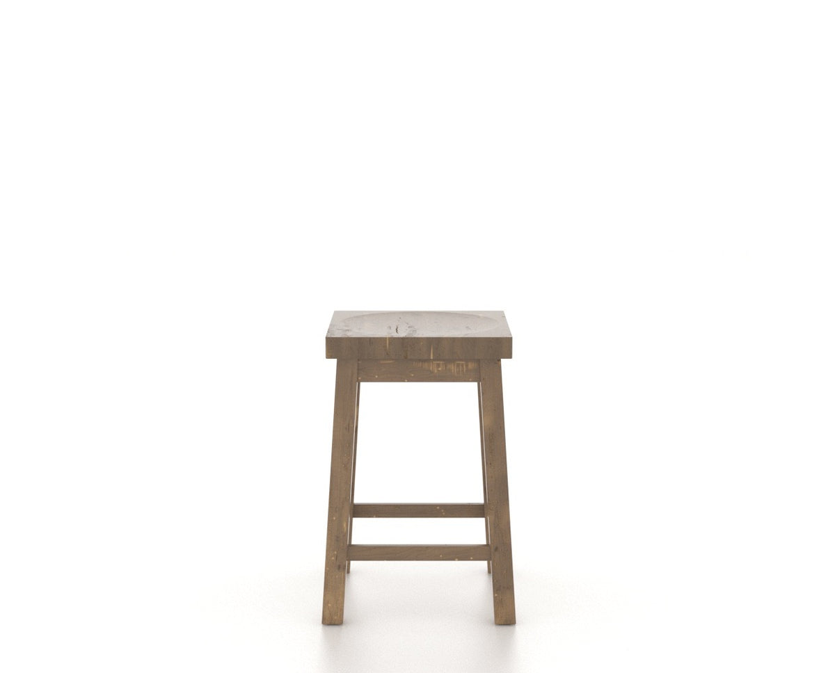 Canadel Champlain Block Stool in Pecan Washed, front view