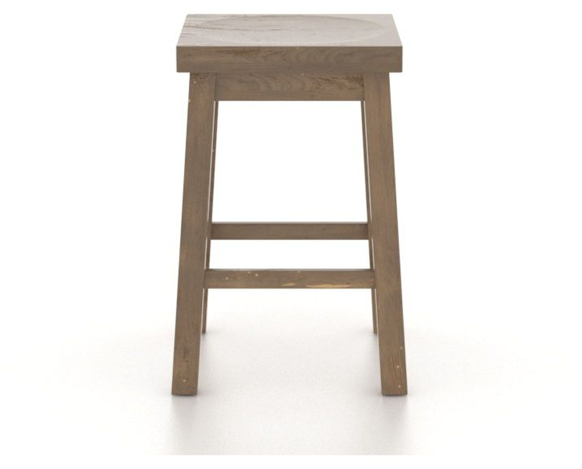 Canadel Champlain Block Stool in Pecan Washed, side view