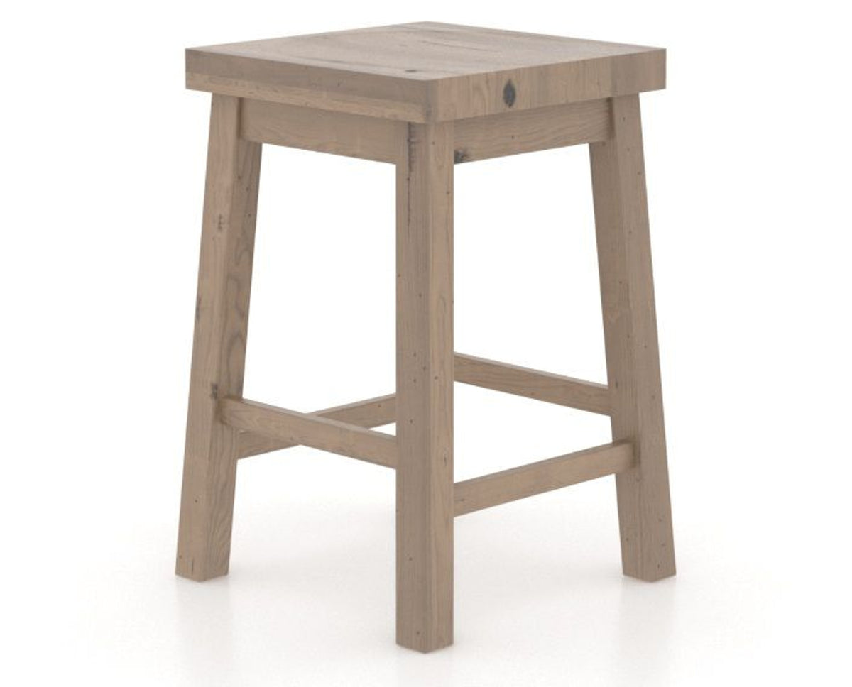 Canadel Loft Backless Counter Stool 5057 in 25 Pecan Washed, three-quarter view
