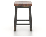 Canadel Champlain Block Stool in Black and Spice Washed, front view