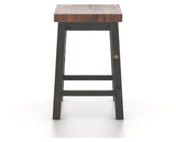 Canadel Champlain Block Stool in Black and Spice Washed, back view