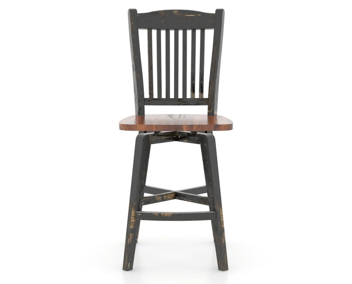 Canadel Champlain Counter Stool in Black and Spice Washed, front view