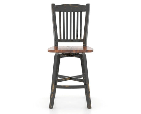 Canadel Champlain Counter Stool in Black and Spice Washed, front view