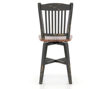 Canadel Champlain Counter Stool in Black and Spice Washed, back view