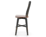 Canadel Champlain Lloyd Counter Stool in Black and Spice Washed, side view