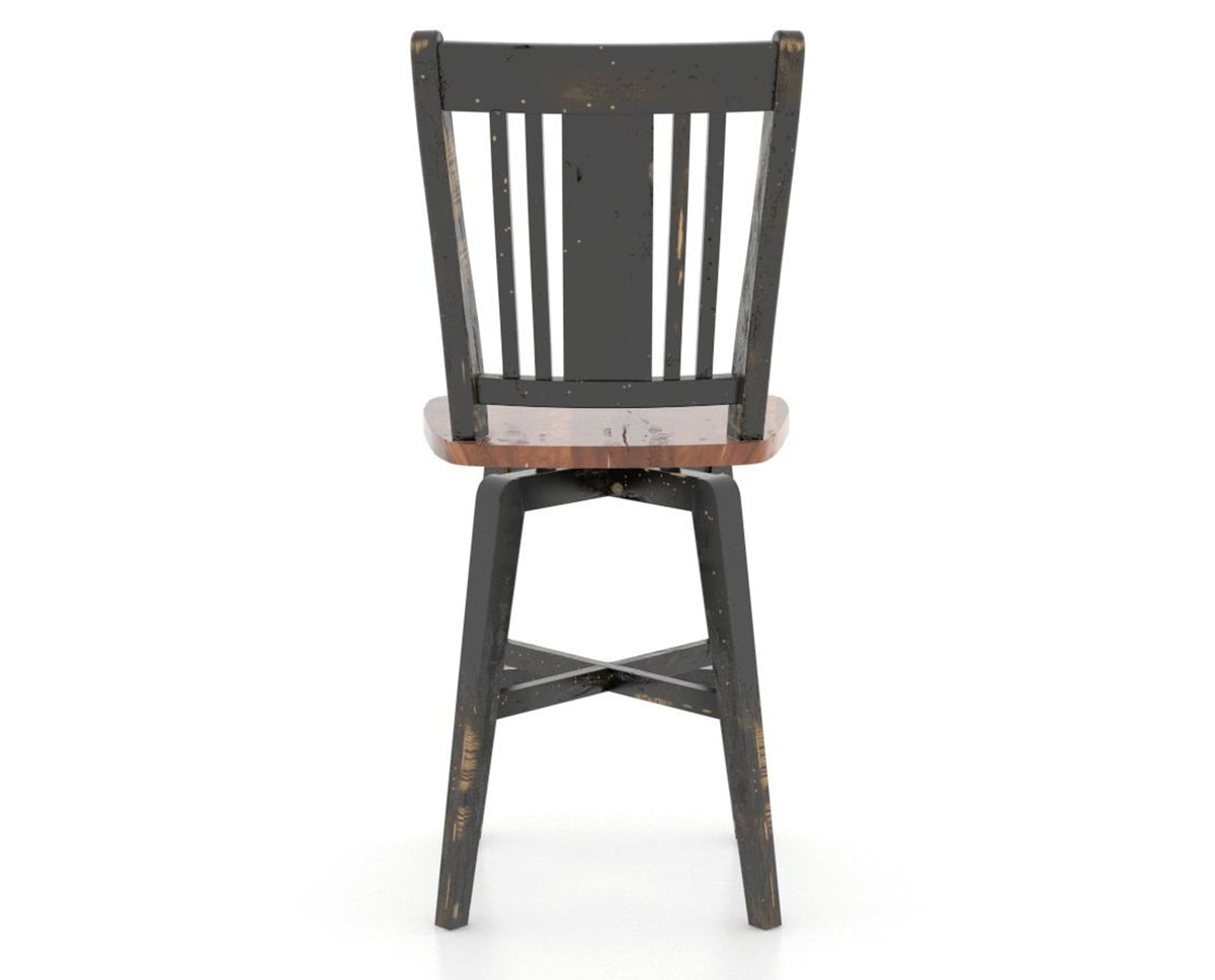 Canadel Champlain Lloyd Counter Stool in Black and Spice Washed, back view