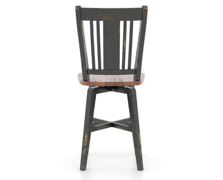 Canadel Champlain Lloyd Counter Stool in Black and Spice Washed, back view