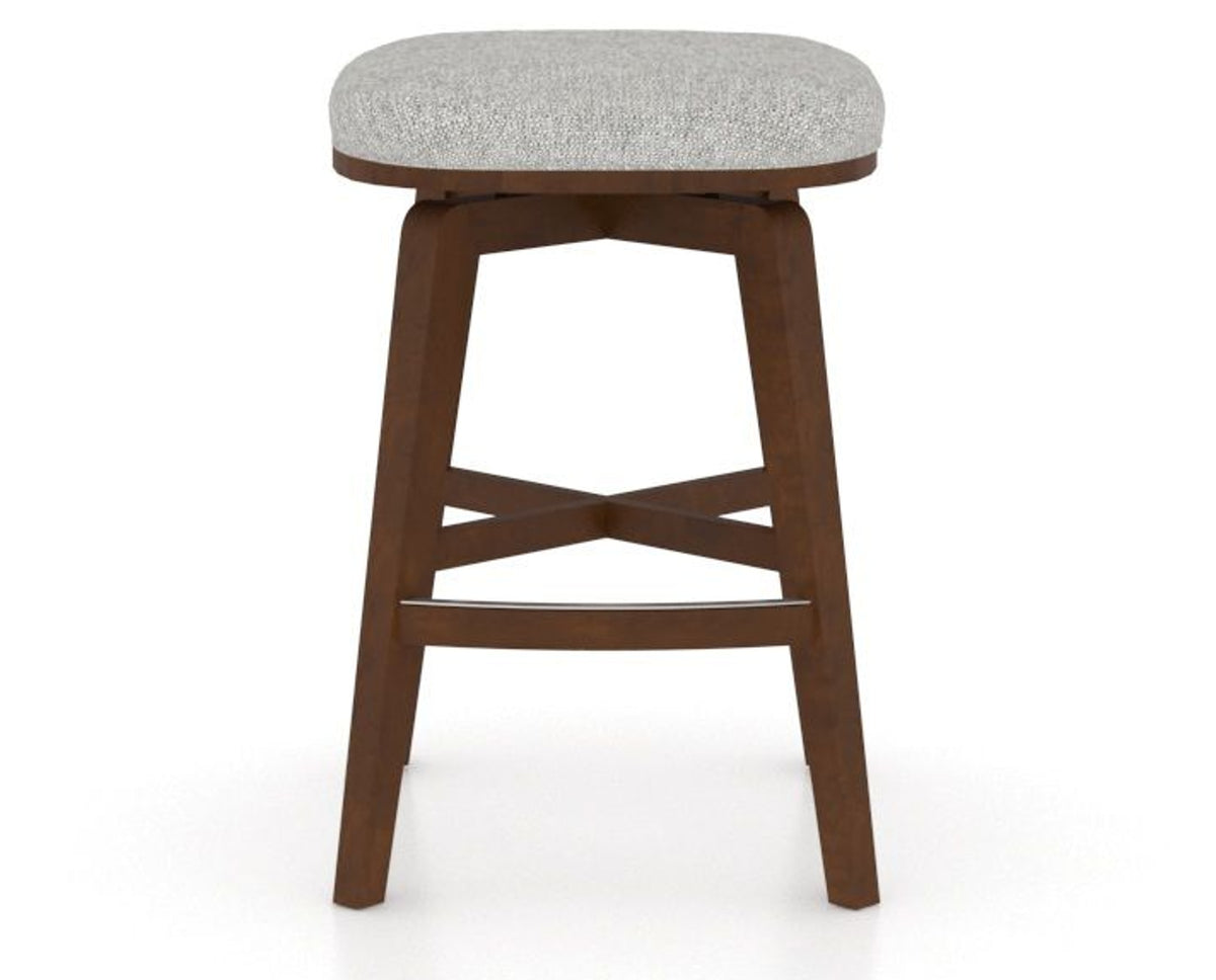 Canadel Stump Counter Stool in Cognac Washed, 7C Fabric, front view