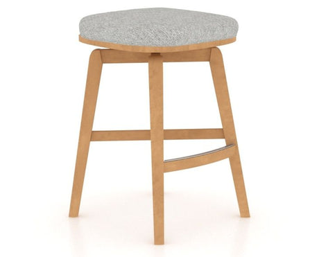 Canadel Stump Counter Stool in Caramel Washed, 7C Fabric, three-quarter view