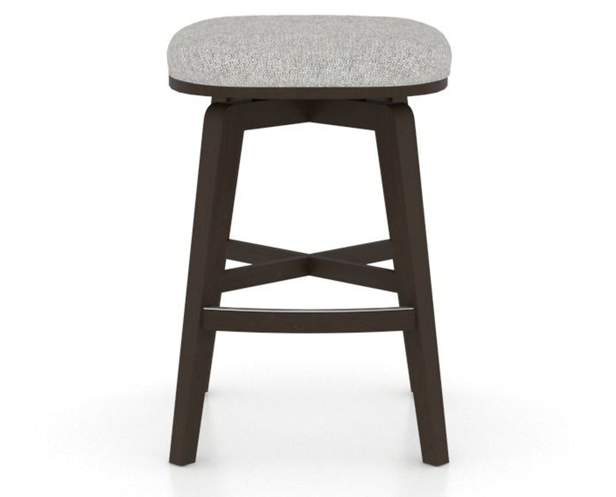 Canadel Stump Counter Stool in Davy's Grey, 7C Fabric, front view