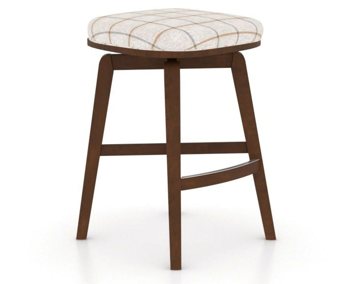 Canadel Stump Counter Stool in Cognac Washed, OZ Fabric, three-quarter view