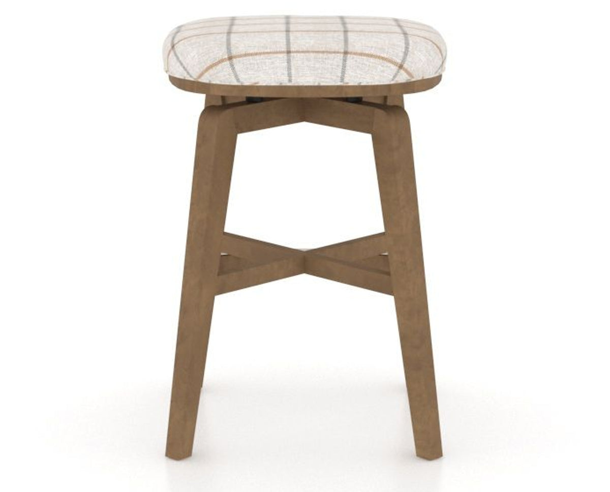 Canadel Stump Counter Stool in Pecan Washed, OZ Fabric, back view