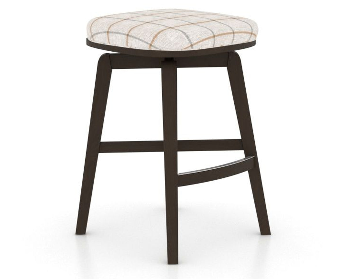 Canadel Stump Counter Stool in Davy's Grey, OZ Fabric, three-quarter view