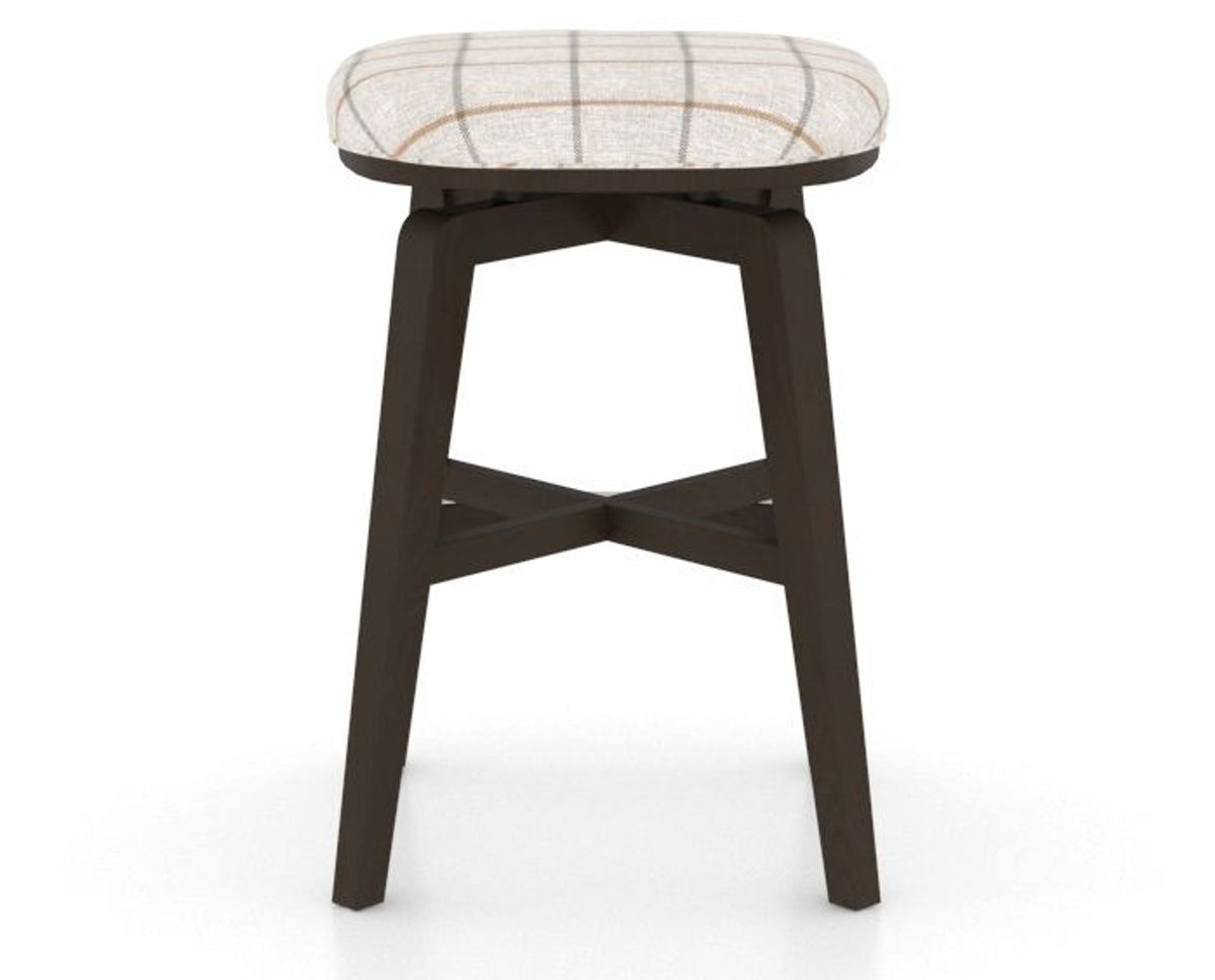 Canadel Stump Counter Stool in Davy's Grey, OZ Fabric, back view