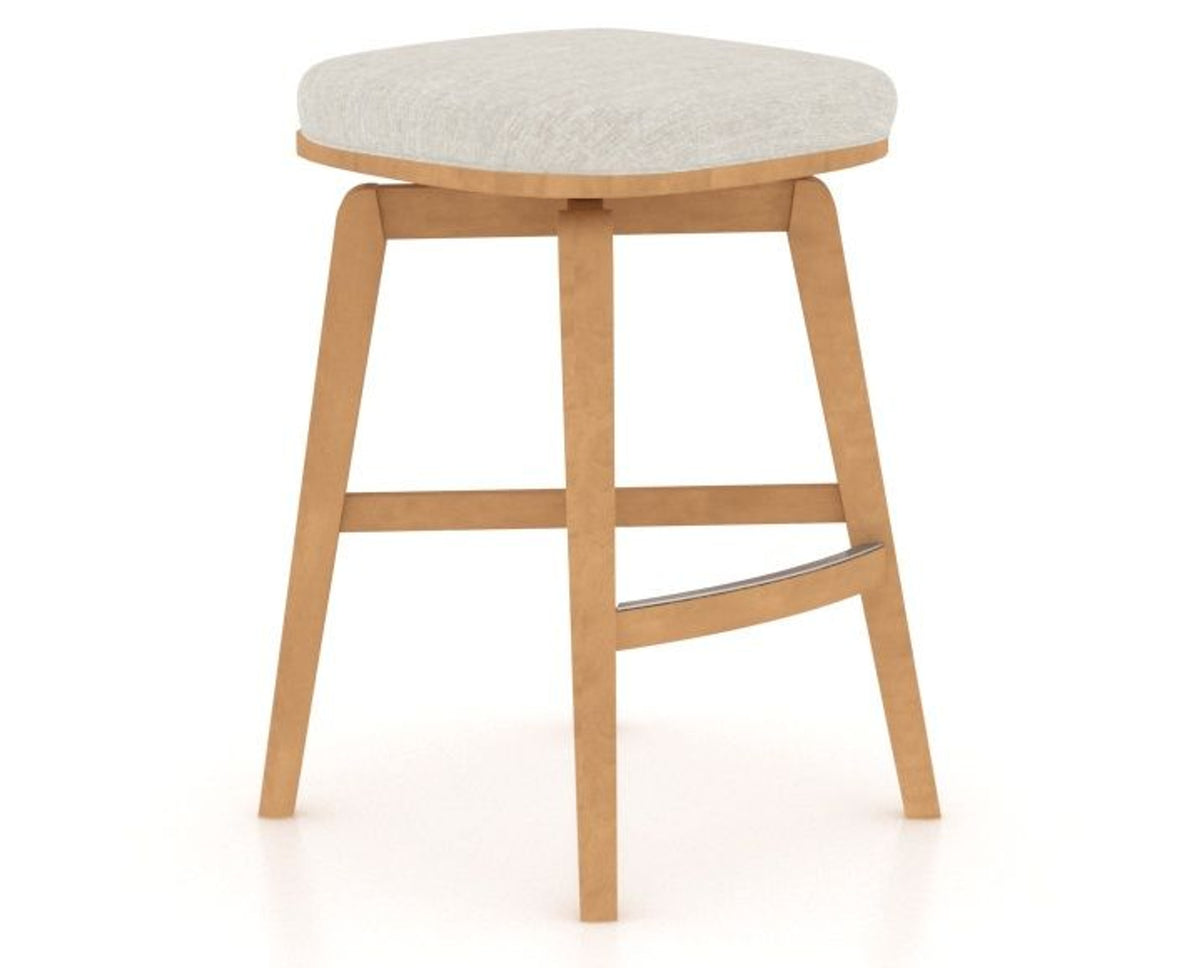 Canadel Stump Counter Stool in Caramel Washed, TB Fabric, three-quarter view