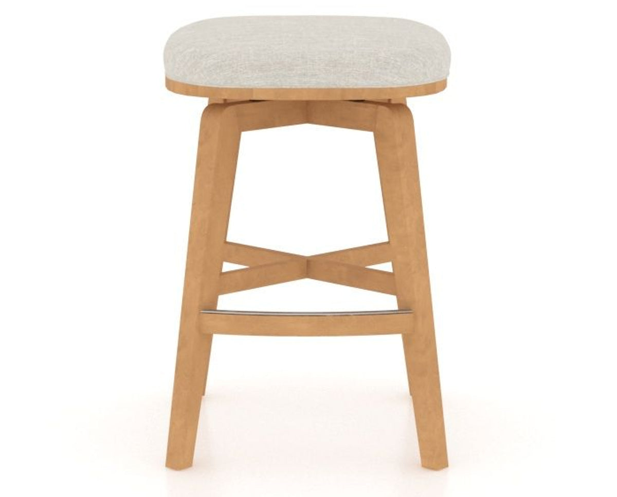 Canadel Stump Counter Stool in Caramel Washed, TB Fabric, front view