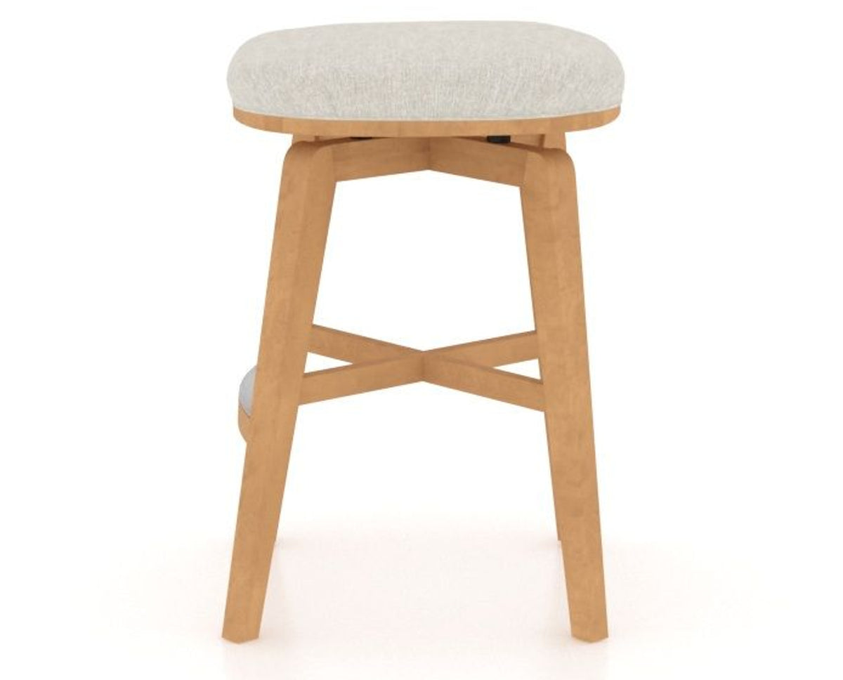 Canadel Stump Counter Stool in Caramel Washed, TB Fabric, side view