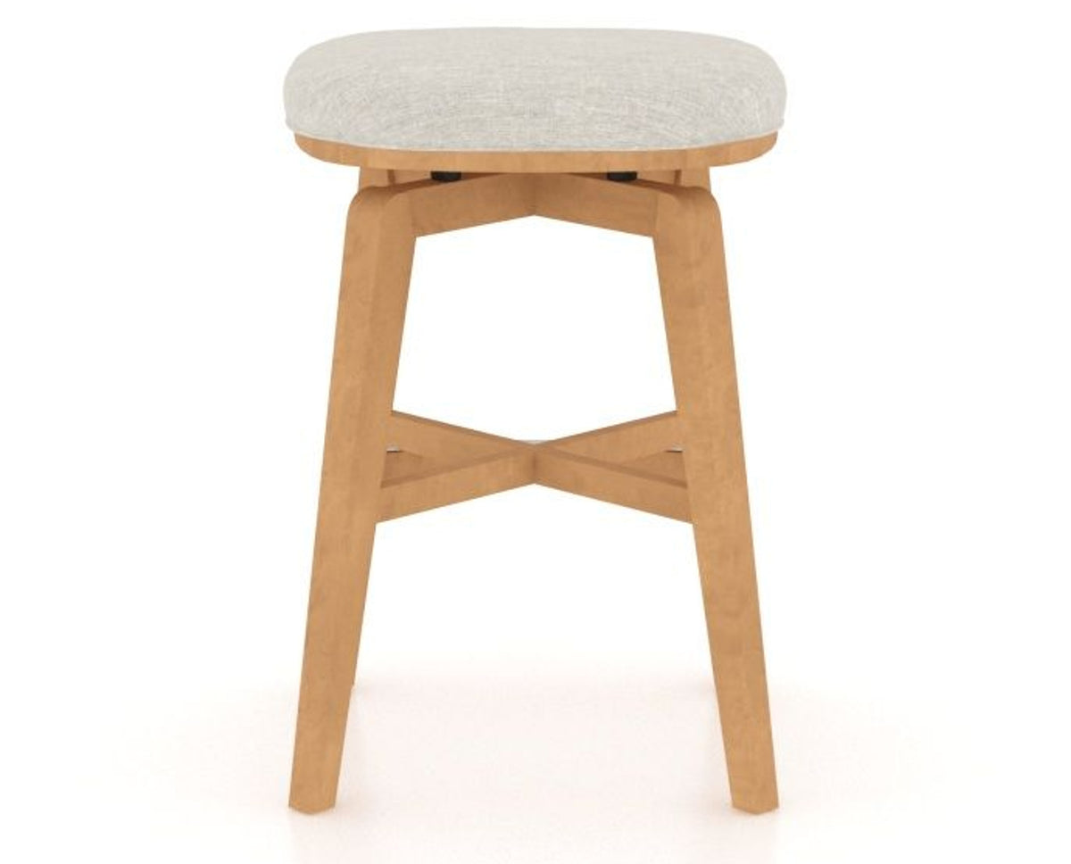 Canadel Stump Counter Stool in Caramel Washed, TB Fabric, back view