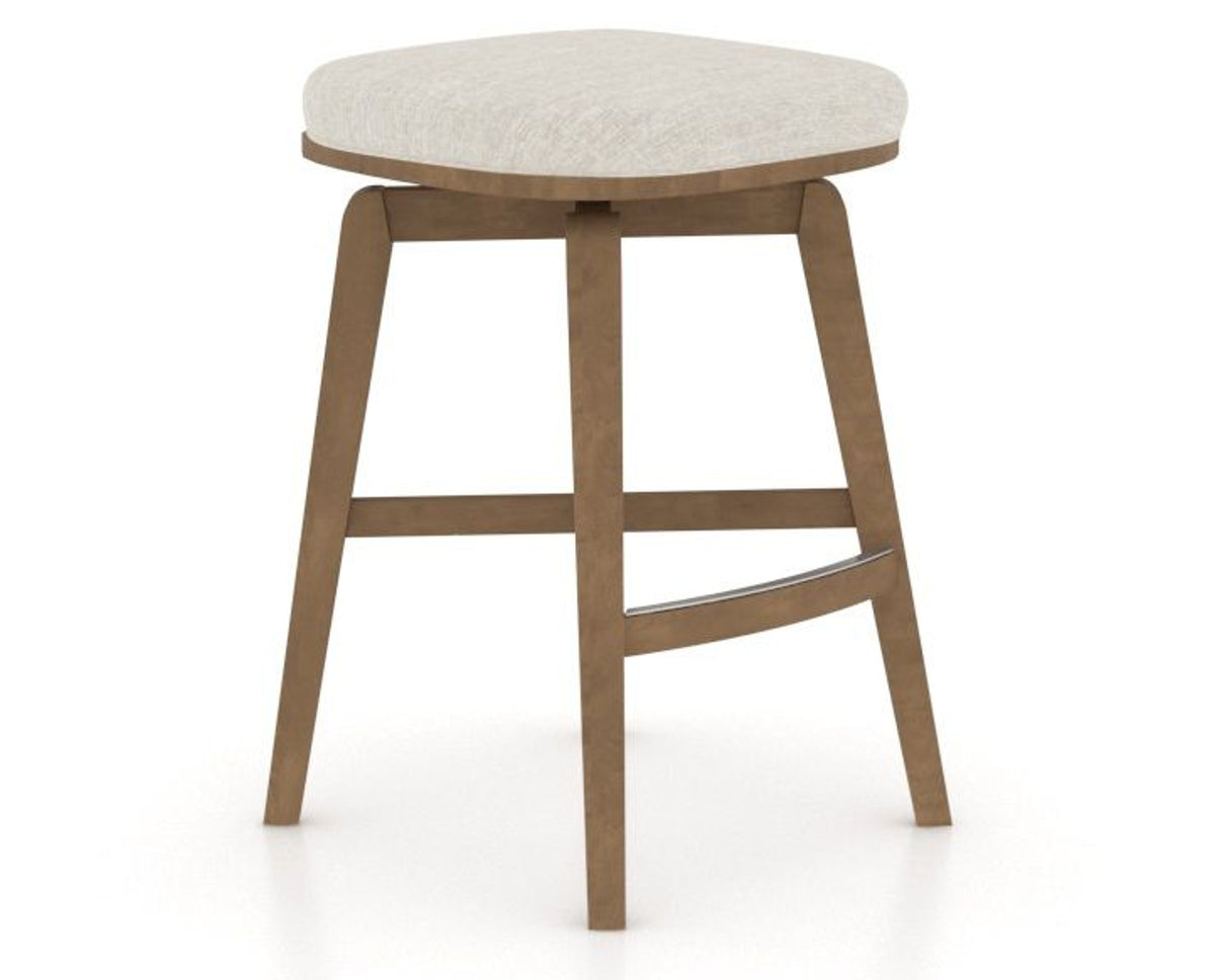 Canadel Stump Counter Stool in Pecan Washed, TB Fabric, three-quarter view