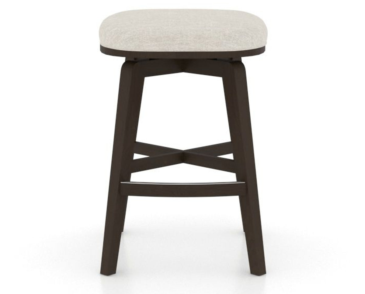 Canadel Stump Counter Stool in Davy's Grey, TB Fabric, front view