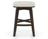 Canadel Stump Counter Stool in Davy's Grey, TB Fabric, front view
