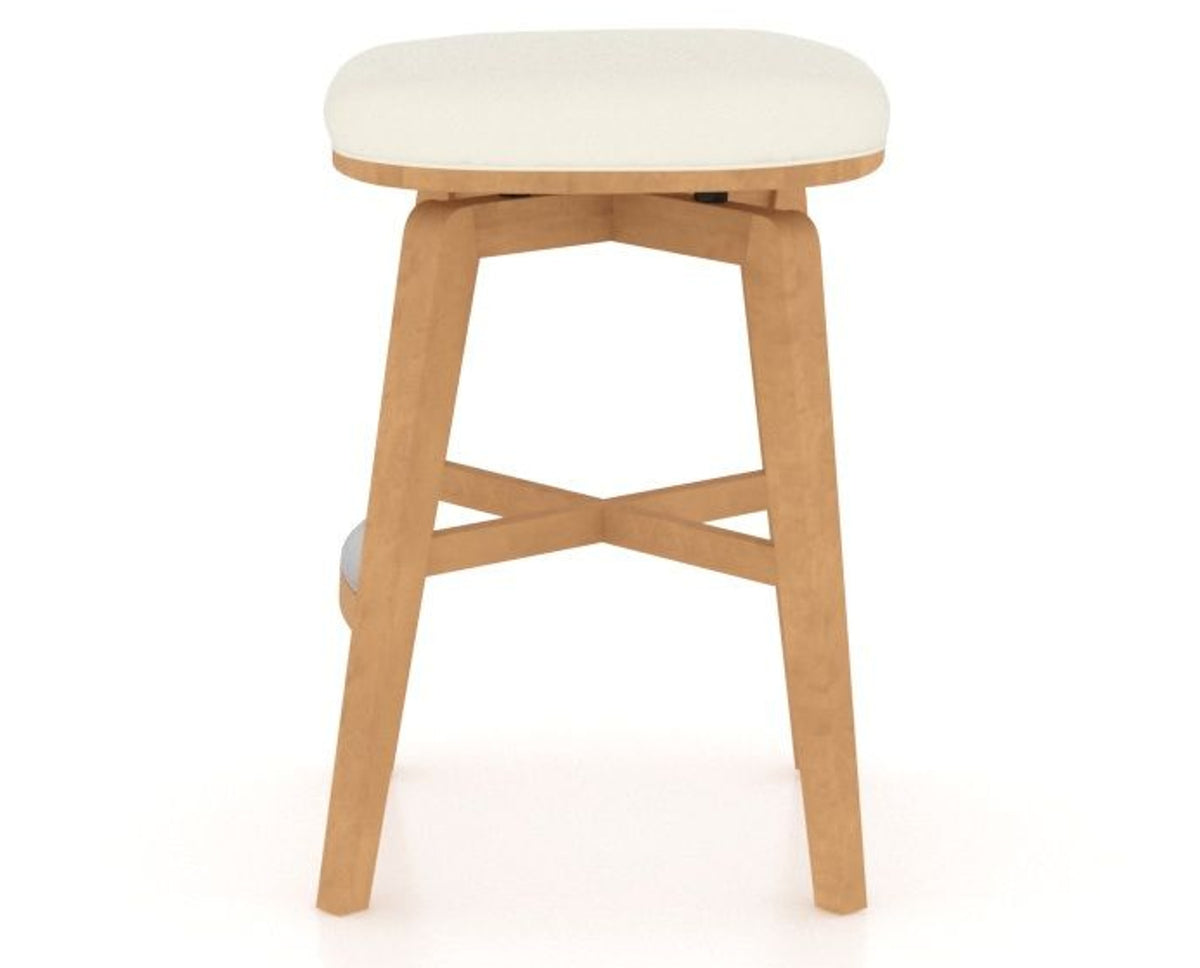 Canadel Stump Counter Stool in Caramel Washed, YJ Faux Leather, side view